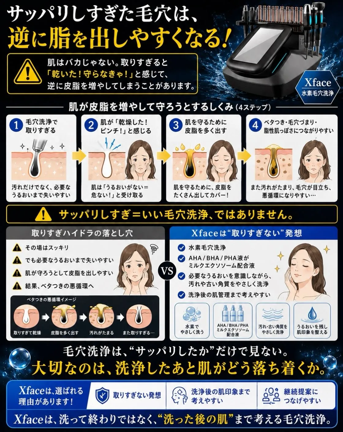 ⚠️メンズの毛穴、実は「洗いすぎ」も注意⚠️